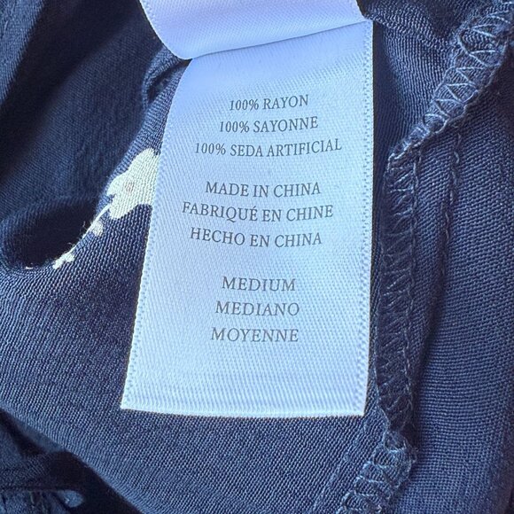 Rails Simone Wrap Blouse Floral Ruffle Medium Navy Kyoto Rayon Adjustable Wrap - Picture 8 of 9